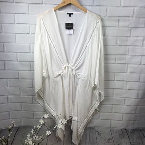 Topshop Blouse Coverup poncho, white
